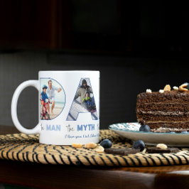 Caneca De Café Homem pai Mito Legenda Foto Cutout Cartas Pai
