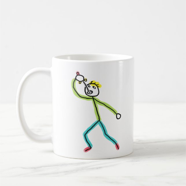 Caneca De Café Homem-Palito Engolindo Espada (Esquerda)