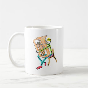 Caneca De Café Homem Pau Tocando Tuba