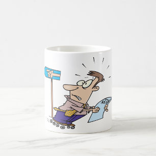 Caneca De Café Homem Perdido Engraçado Viajante Confuso com Mapa