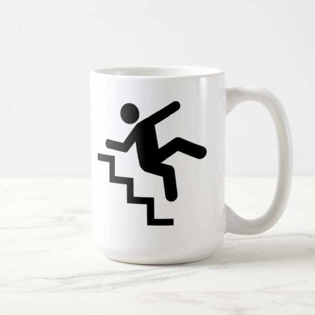 Caneca De Café Homem que cai para baixo as escadas (Direita)