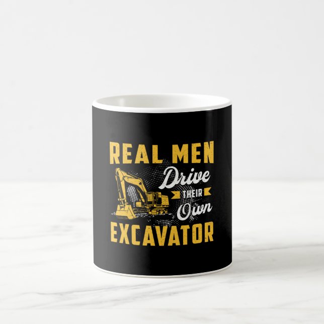 Caneca De Café Homem Real Conduz Trabalhador de Construção de Esc (Centro)