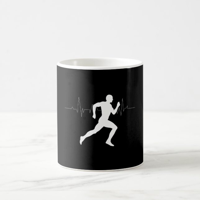 Caneca De Café Homem Runners Silhouette HeartBeat Line (Centro)