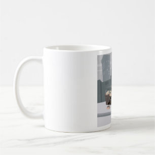 Caneca De Café Homem Sem-Teto Segurando Placa de Ajuda Pobreza Ur