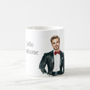 Caneca De Café Homem Smoking Gravata Borboleta Vermelha Formal
