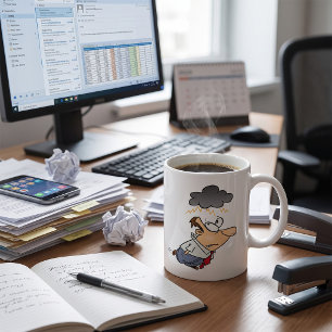 Caneca De Café Homem sob uma nuvem