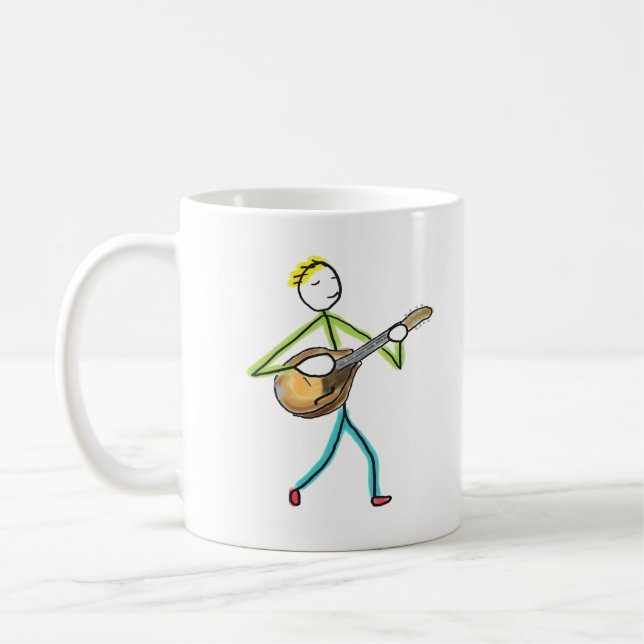 Caneca De Café Homem Tocando Bandolim (Esquerda)