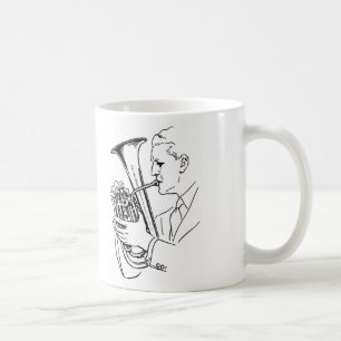 Caneca De Café Homem Tocando Instrumento Musical Eufônio