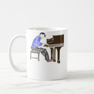 Caneca De Café Homem Tocando Piano