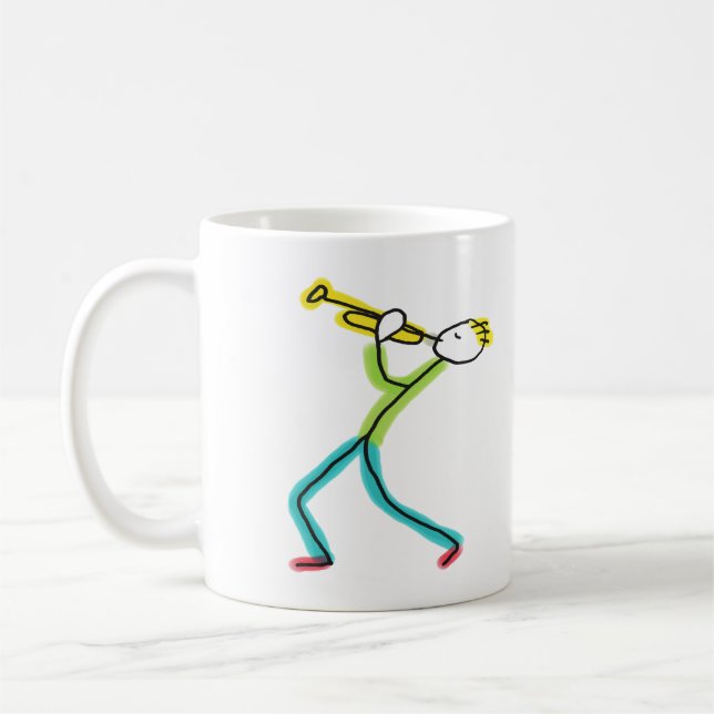 Caneca De Café Homem Tocando Trompete (Esquerda)