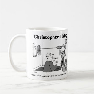 Caneca De Café Homem trapaceando no jogo de dardos Personalize co