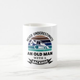 Caneca De Café Homem Velho com Pais-presente na escavadora Engra