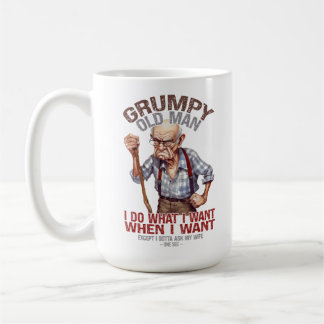 Caneca de Café Homem Velho e Mal-Humorado Engraçad