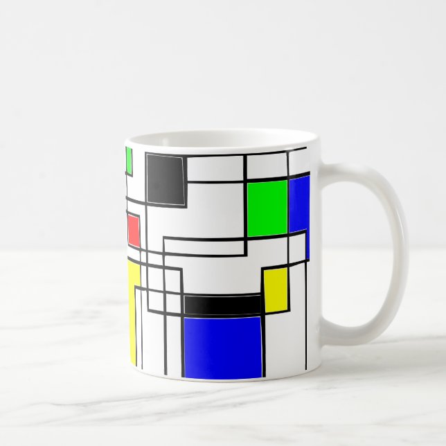 Caneca De Café Homenagem Aleatória A Mondrian (Direita)