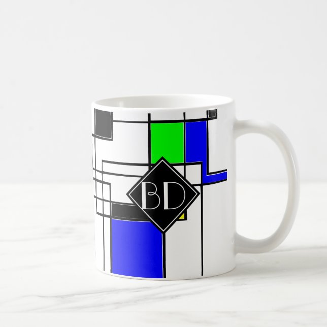 Caneca De Café Homenagem Aleatória A Mondrian (Direita)