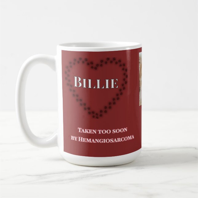 Caneca De Café Homenagem Sentida ao Hemangiossarcoma (Esquerda)