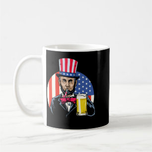 Caneca De Café Homens Abe Lincoln Bebendo Cerveja Engraçado 4 De