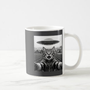 Caneca De Café Homens Atrás do Gato Selfie Alien Ufo