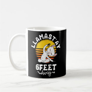 Caneca De Café Homens com Distância Social Yoga Llama Alpaca