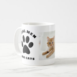 Caneca De Café Homens de Verdade Amam Gatos Texto Personalizado F