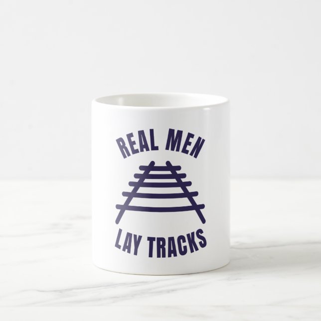 Caneca De Café Homens de verdade constroem trilhos ferroviários (Centro)