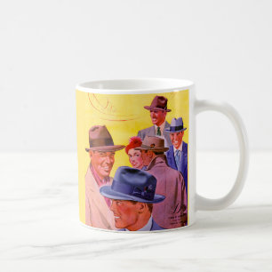Caneca De Café homens dos anos 40 nos chapéus