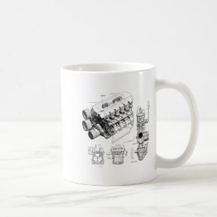 Caneca De Café Homens Entusiastas de Mecânica de Carros Motor Ece