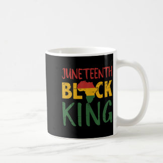 Caneca De Café homens juneteenth rei negro em cores da bandeira a