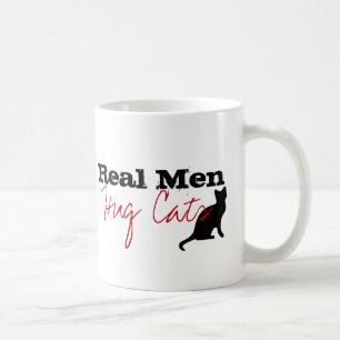 Caneca De Café Homens Reais Abrindo Gatos Gatinho Adoram Engraçad