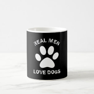 Caneca De Café Homens Reais Adoram Cães Texto Personalizado