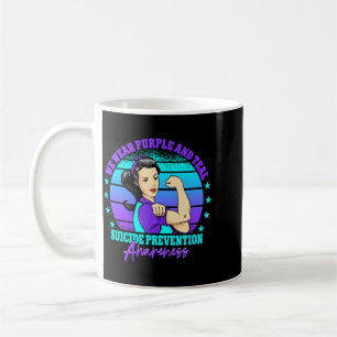 Caneca De Café Homens Usam Roxo E Azul Turquesa Prevenção ao Suic