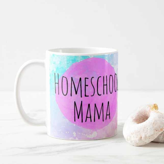 Caneca De Café Homeschool Mamãe Engraçada Mãe Café (Com Donut)