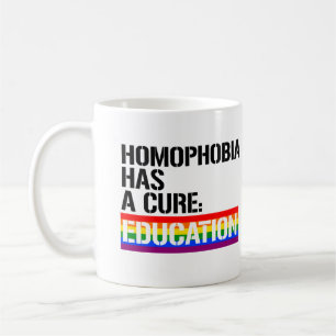 Caneca De Café Homofobia tem cura: Educação