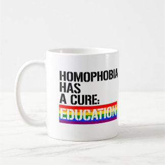 Caneca De Café Homofobia tem cura: Educação