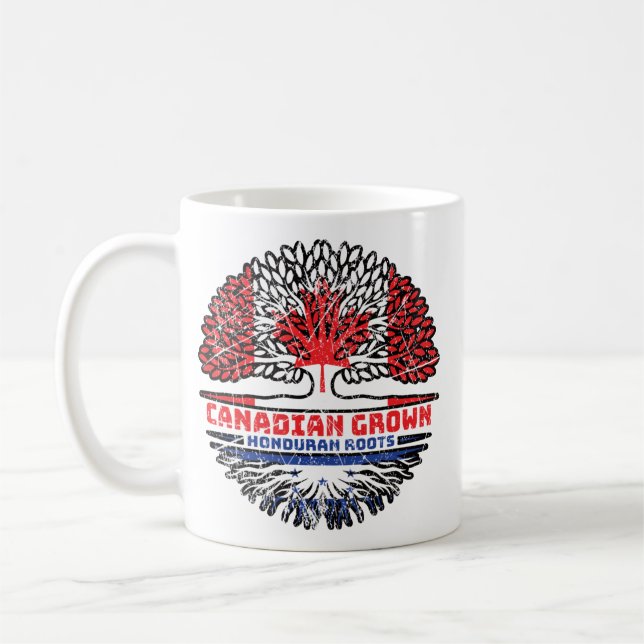 Caneca De Café Honduras Hondurenho Canadense Tree Roots Flag (Esquerda)