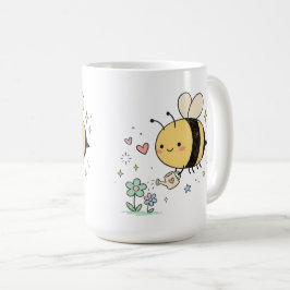 Caneca De Café  Honeybee Wildflowers Pollinator for Gardeners 