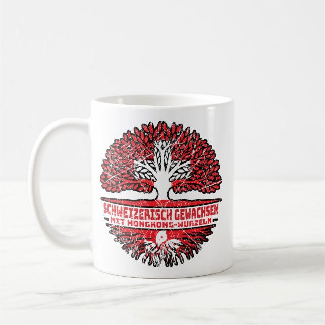 Caneca De Café Hongkong Hongkong Schweizer Schweiz Baum Wurzel (Esquerda)