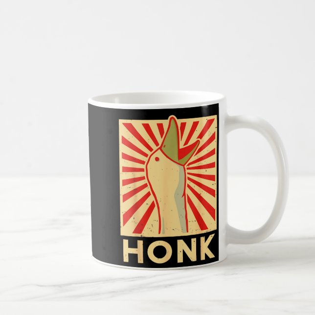 Caneca De Café Honk Goose - Funny Duck Chicken Meme Idea  (Direita)