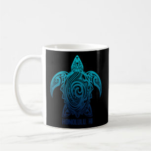 Caneca De Café Honolulu Hawaii Tribal Turtle Havaiana Surfer Scub
