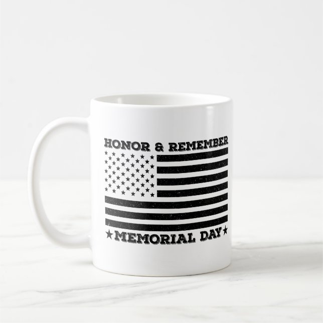 Caneca De Café Honra Lembre-se do Dia do Memorial Patriótico Desi (Esquerda)