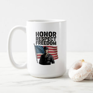 Caneca De Café Honrando Heroes Veteran Day Design Patriótico