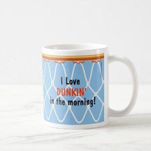 Caneca De Café Hoop de basquetebol Net_I Love Dunkin'_blue