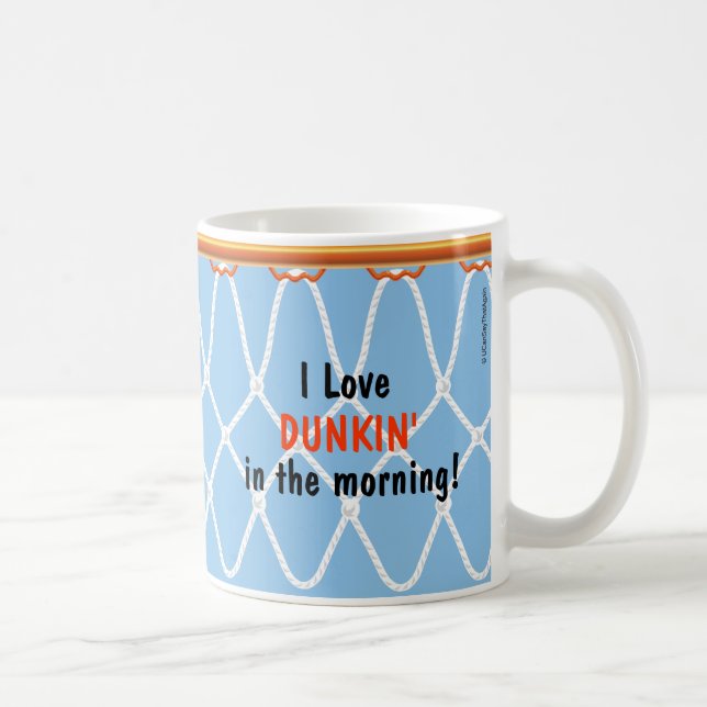Caneca De Café Hoop de basquetebol Net_I Love Dunkin'_blue (Direita)