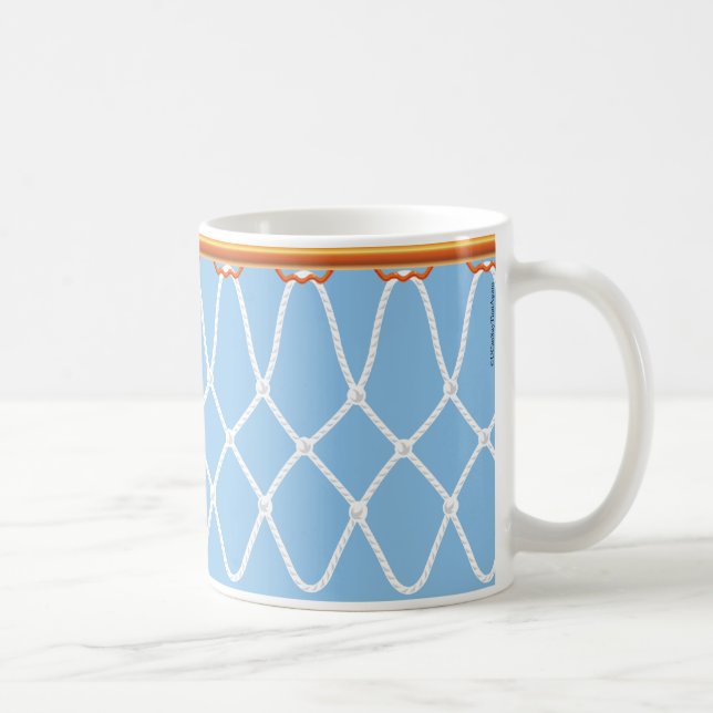 Caneca De Café Hoop de basquetebol Net_on blue_jumpstart (Direita)