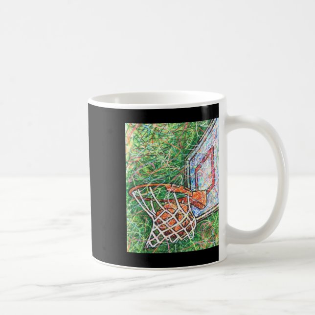 Caneca De Café Hoop E Rede De Basquete (Direita)