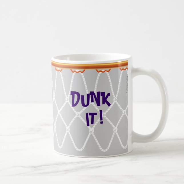 Caneca De Café Hoop Net_Dunk de basquetebol!_cinza (Direita)