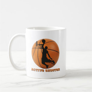 Caneca De Café Hoops de jogador de tiro ativo de basquete