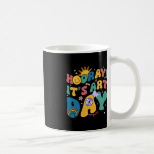 Caneca De Café Hooray It's Art Day Teacher Rainbow Cute Stude