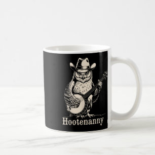 Caneca De Café Hootenanny Owl Tocando Banjo Guitarra Vin