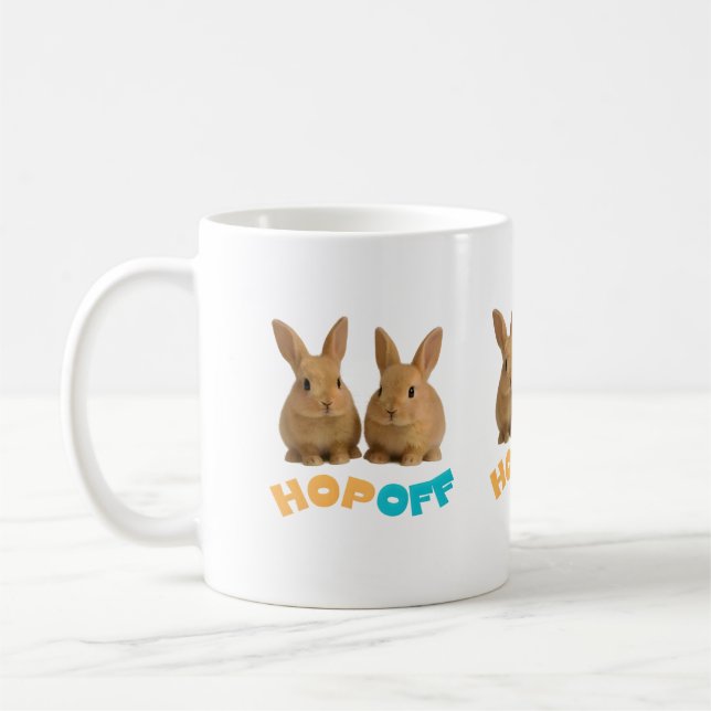Caneca De Café Hop Off Bunny – Cute & Sassy Rabbit  (Esquerda)